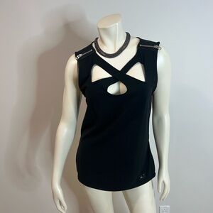 Beautiful A/X Armani Exchange Black Tank with Zipper Details❤️L